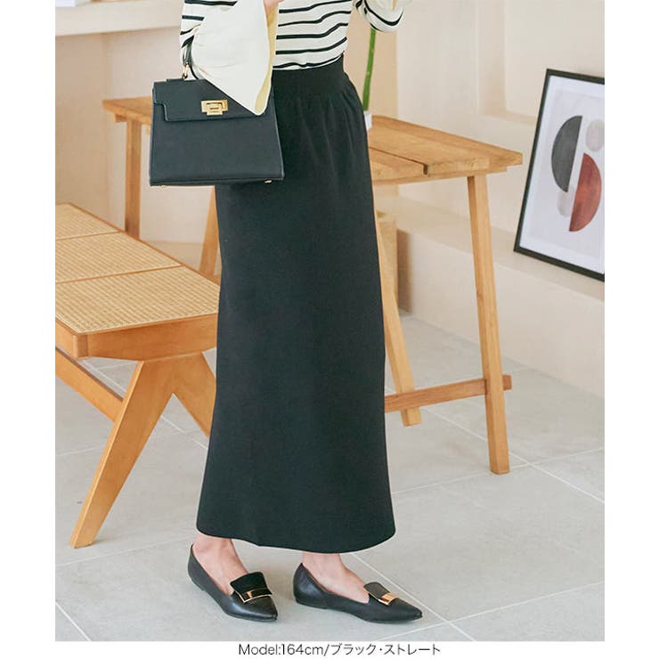 ブラック | 選べる2タイプ 毛玉レスニットスカート［M3930］ | KOBE LETTUCE