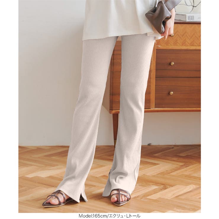 接触冷感 ひんやり フレアリブパンツ | KOBE LETTUCE | 詳細画像14 