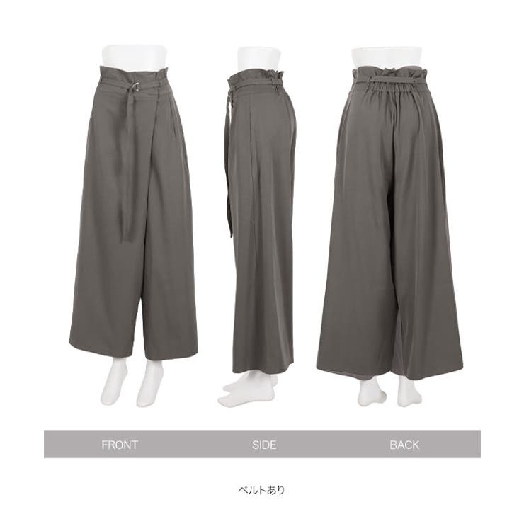 ベルト付きラップ風ストレートワイドパンツ［M3962］ | KOBE LETTUCE | 詳細画像14 