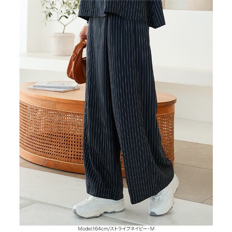 ベルト付きラップ風ストレートワイドパンツ［M3962］ | KOBE LETTUCE | 詳細画像6 