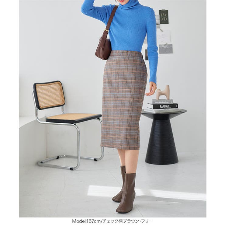 チェック柄ナロースカート［M3964］ | KOBE LETTUCE | 詳細画像2 