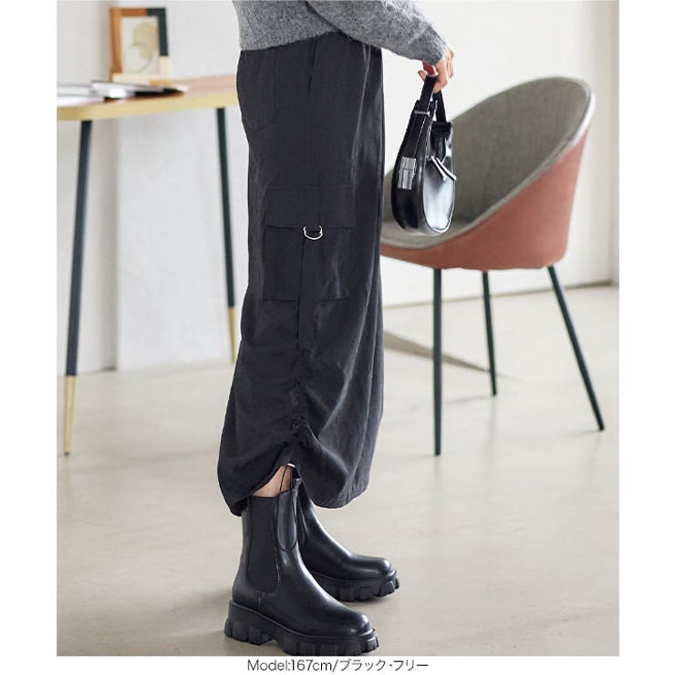 シャーリングドロストカーゴスカート［M3989］ | KOBE LETTUCE | 詳細画像3 