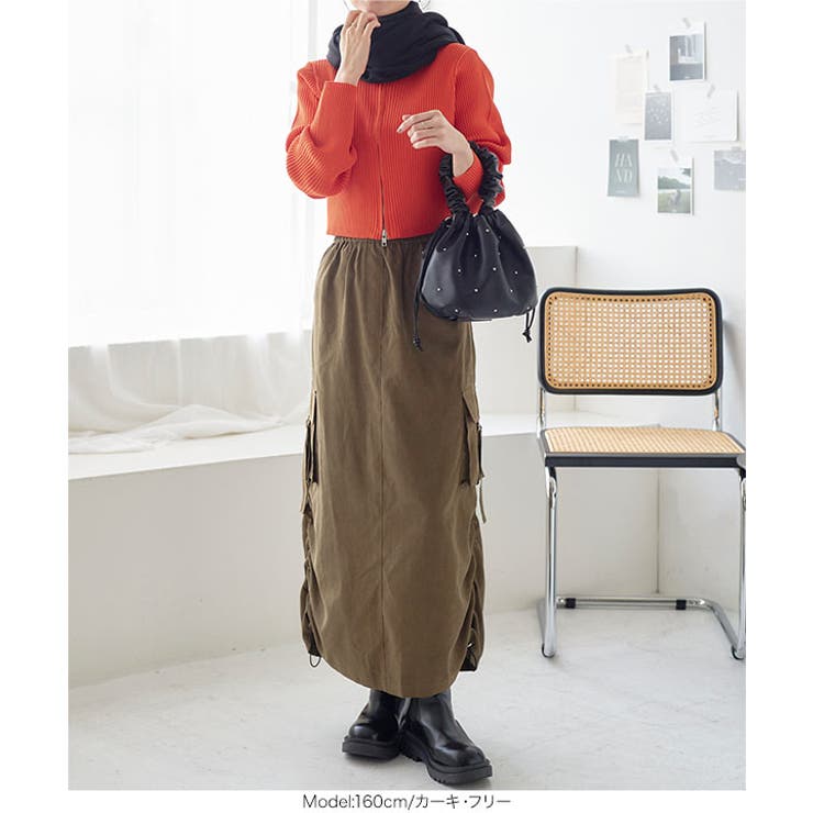 シャーリングドロストカーゴスカート［M3989］ | KOBE LETTUCE | 詳細画像6 