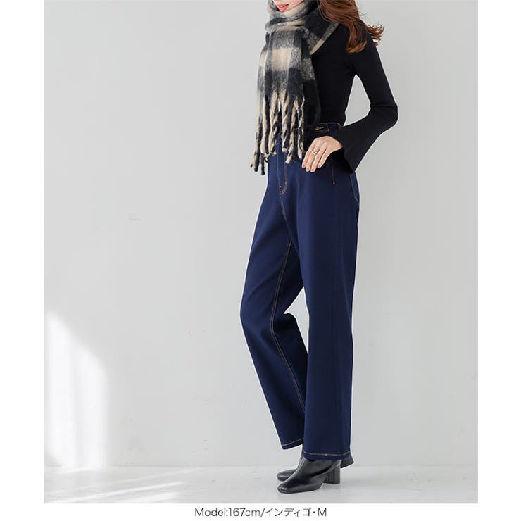 [ 裏微起毛 ] 超楽ストレッチストレートデニム［M3992］ | KOBE LETTUCE | 詳細画像18 