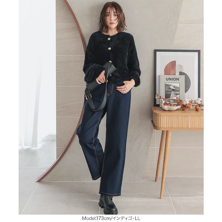 [ 裏微起毛 ] 超楽ストレッチストレートデニム［M3992］ | KOBE LETTUCE | 詳細画像14 