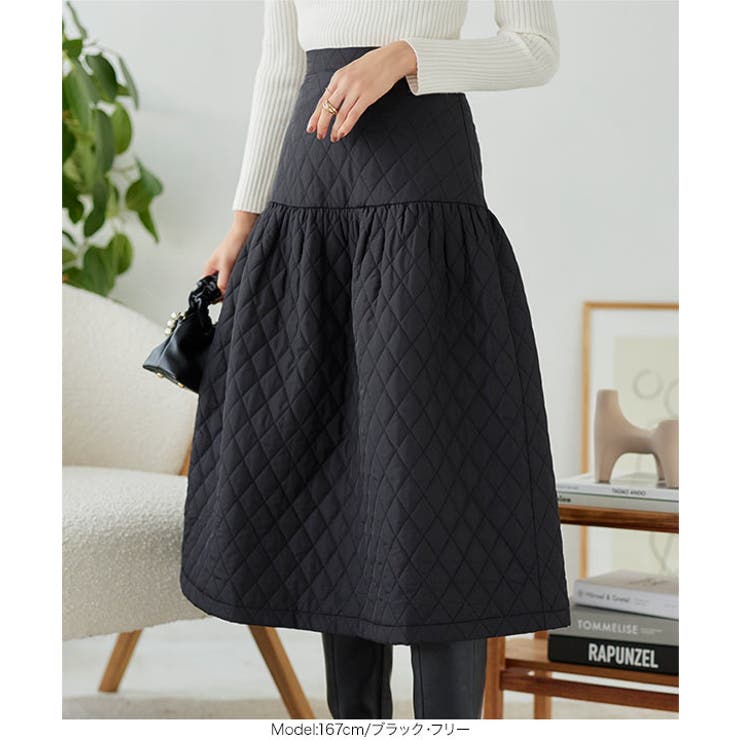 中綿キルティングフレアスカート［M3998］ | KOBE LETTUCE | 詳細画像3 