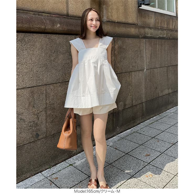 鈴乃さんコラボ ] ウエスト調節OKタックショートパンツ［M4010