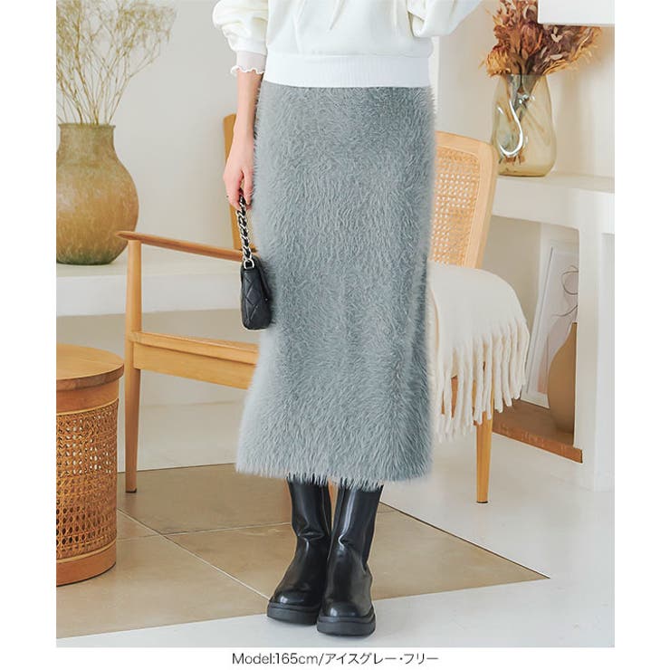 シャギーニットタイトスカート［M4013］[品番：KO000014118]｜KOBE