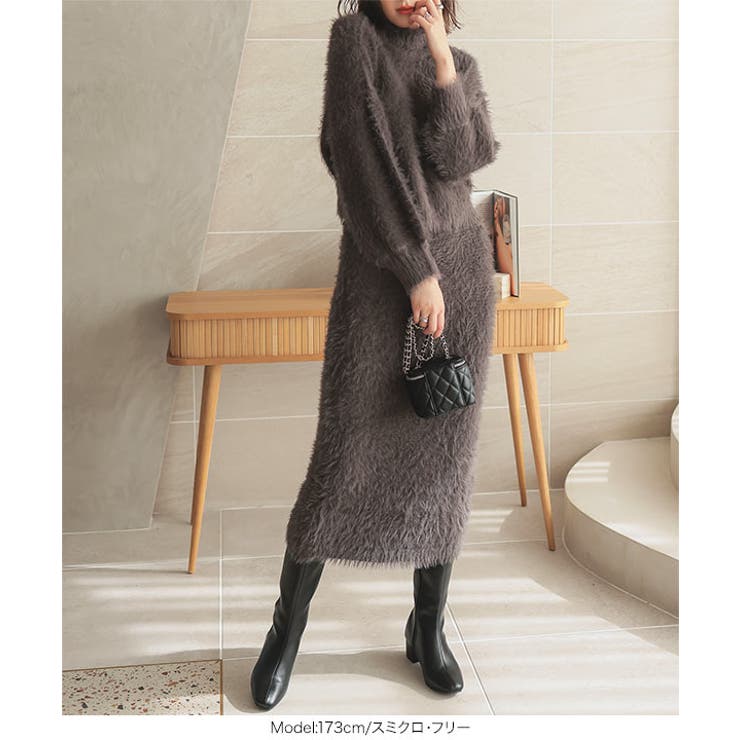 シャギーニットタイトスカート［M4013］[品番：KO000014118]｜KOBE