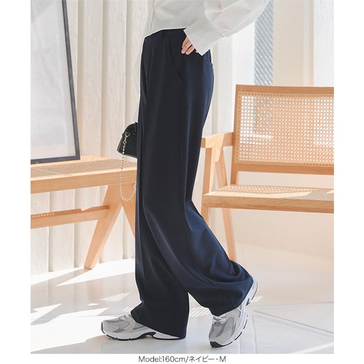 【新発売】今週の市販 選べるサイズ 美脚ジャージーワイドパンツ［M4019］[品番 パンツ