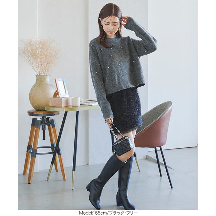 ラメシャギーボックスミニスカート［M4021］ | KOBE LETTUCE | 詳細画像2 