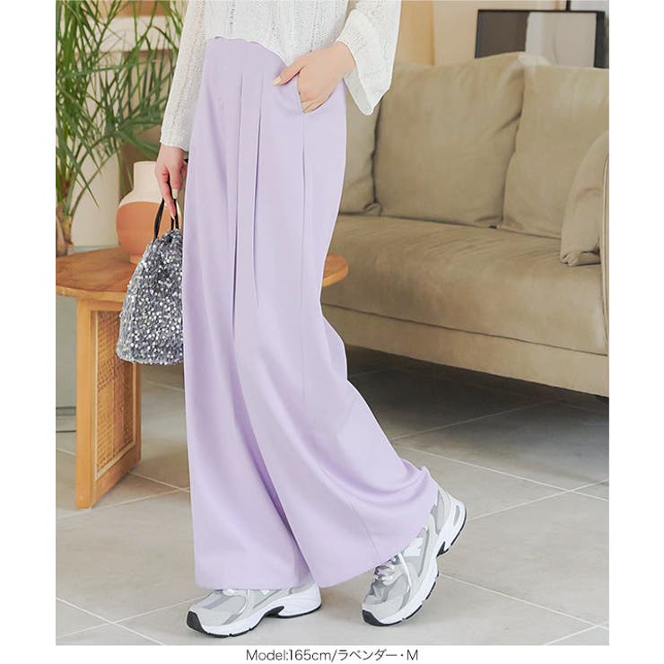 カラーストレートワイドタックパンツ［M4026］[品番