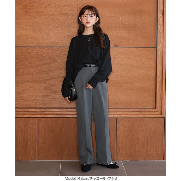 [ Petitle / プチレ ] タックワイドストレートパンツ［M4027］ | KOBE LETTUCE | 詳細画像6 