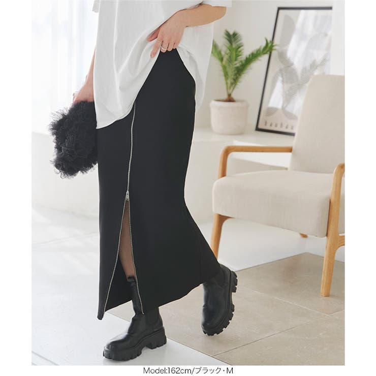 前後2wayフロントジップリブニットタイトスカート［M4059］ | KOBE LETTUCE | 詳細画像5 