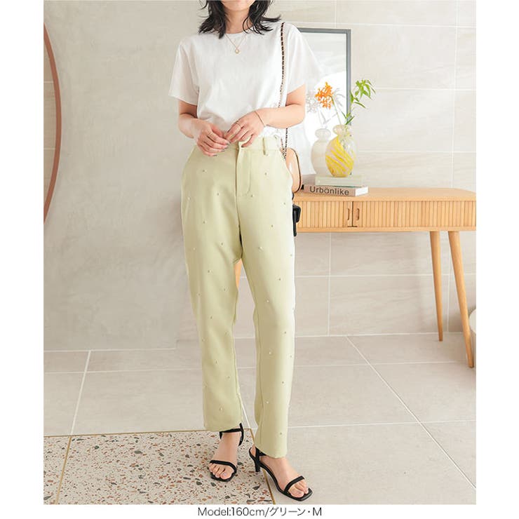 パール付きテーパードパンツ［M4063］ | KOBE LETTUCE | 詳細画像6 