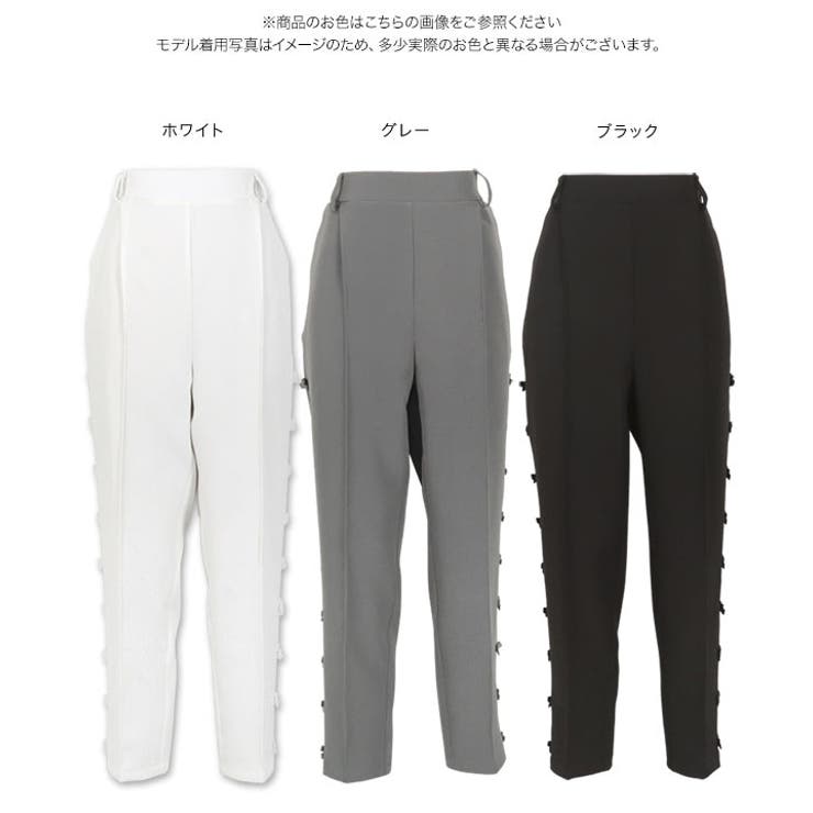 美品♡Rene ビジューボタンテーパードパンツ(ウエストゴム) TOKYO BASIC ストレッチパンツレディース テーパードパンツ