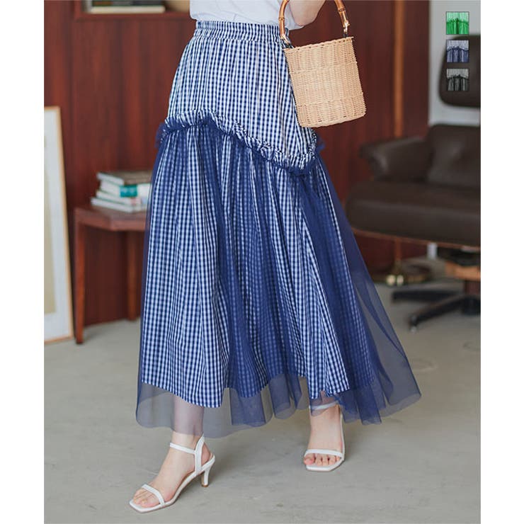メーカー直送】 ✨美品✨Y's チュール素材ギンガムチェック半袖