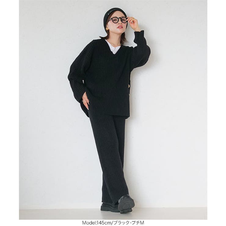 [ 田中亜希子さんコラボ ] 選べる2丈 リブニットパンツ［M4090］ | KOBE LETTUCE | 詳細画像13 