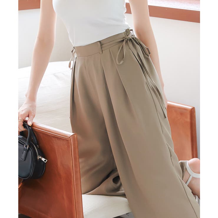 ウエストリボンワイドパンツ［M4104］