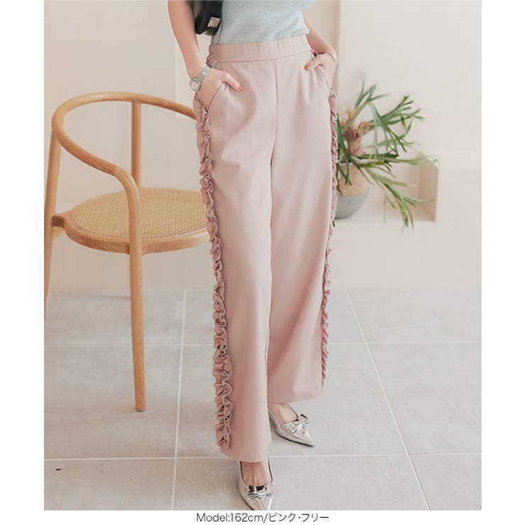 サイドフリルワイドパンツ［M4123］ | KOBE LETTUCE | 詳細画像4 