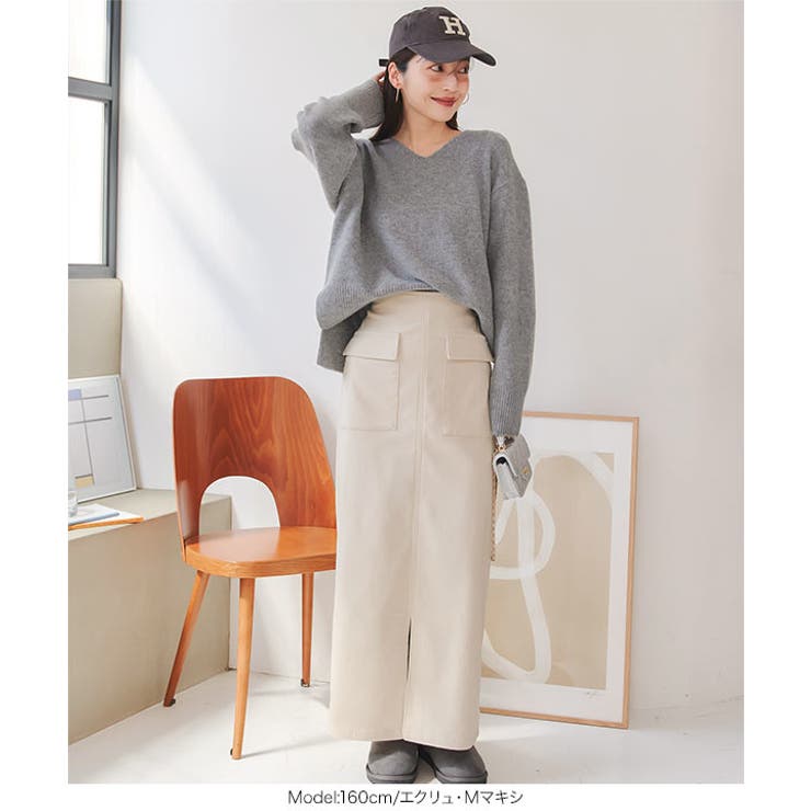 選べるサイズ 丈 走れるストレッチカーゴ風スカート | KOBE LETTUCE | 詳細画像16 