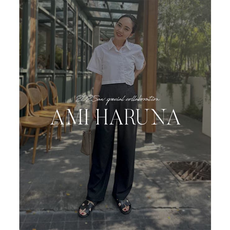 [ 春名亜美さんコラボ ]選べる3丈リネンライクタックパンツ［M4154］ | KOBE LETTUCE | 詳細画像2 