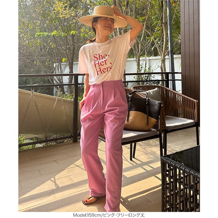 [ 春名亜美さんコラボ ]選べる3丈リネンライクタックパンツ［M4154］ | KOBE LETTUCE | 詳細画像20 