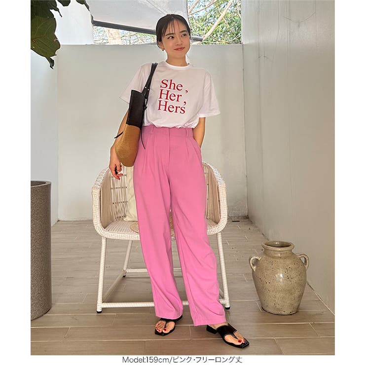 [ 春名亜美さんコラボ ]選べる3丈リネンライクタックパンツ［M4154］ | KOBE LETTUCE | 詳細画像23 