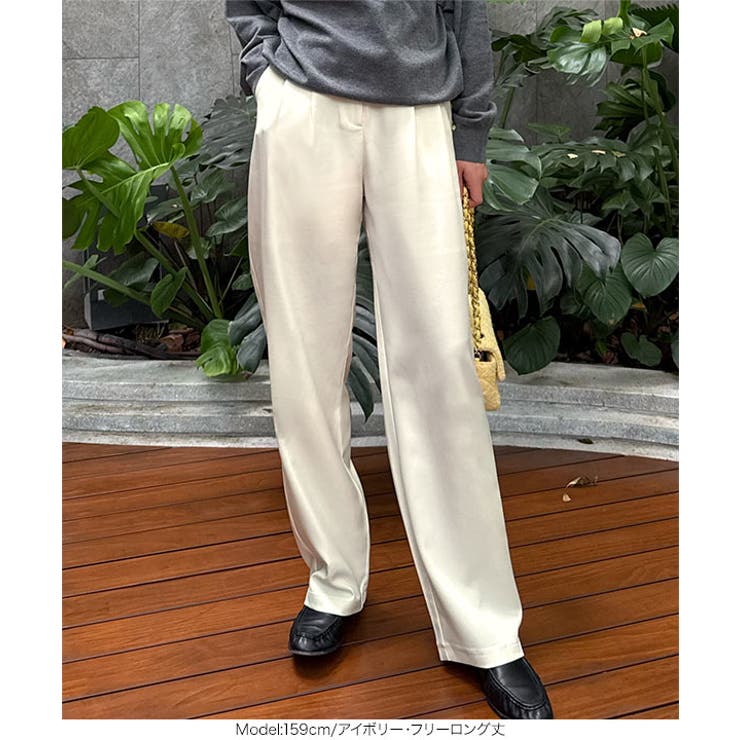 [ 春名亜美さんコラボ ]選べる3丈リネンライクタックパンツ［M4154］ | KOBE LETTUCE | 詳細画像16 