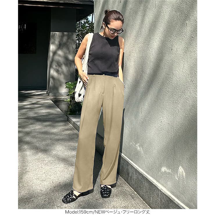 [ 春名亜美さんコラボ ]選べる丈リネンライクタックパンツ［M4154］ | KOBE LETTUCE | 詳細画像35 