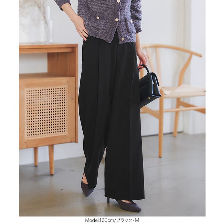 選べるサイズ シワになりにくいワイドパンツ［M4162］ | KOBE LETTUCE | 詳細画像14 