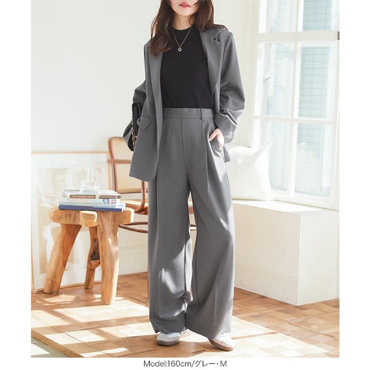 選べるサイズ シワになりにくいワイドパンツ［M4162］ | KOBE LETTUCE | 詳細画像5 