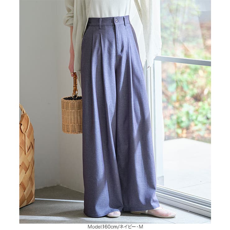 ハイライズ タックワイドパンツ［M4163］ | KOBE LETTUCE | 詳細画像2 