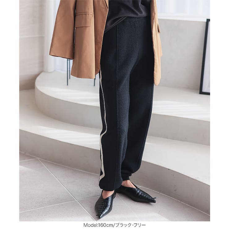 サイドラインニットジョガーパンツ［M4171］ | KOBE LETTUCE | 詳細画像3 