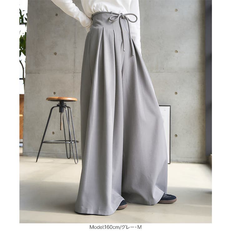 ハイウエストタックワイドパンツ［M4181］