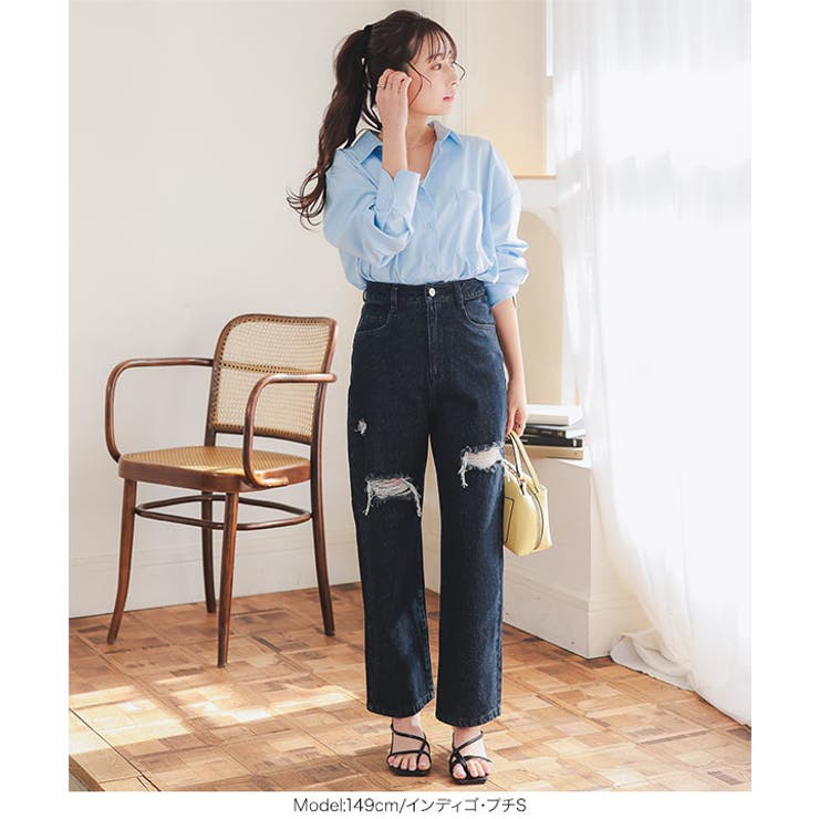 [ Petitle / プチレ ] クラッシュデニムパンツ［M4187］ | KOBE LETTUCE | 詳細画像10 