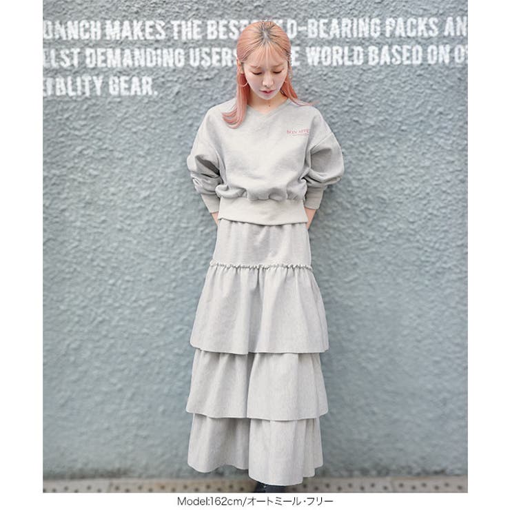 裏起毛スウェットティアードスカート 裏起毛 スウェット | KOBE LETTUCE | 詳細画像11 