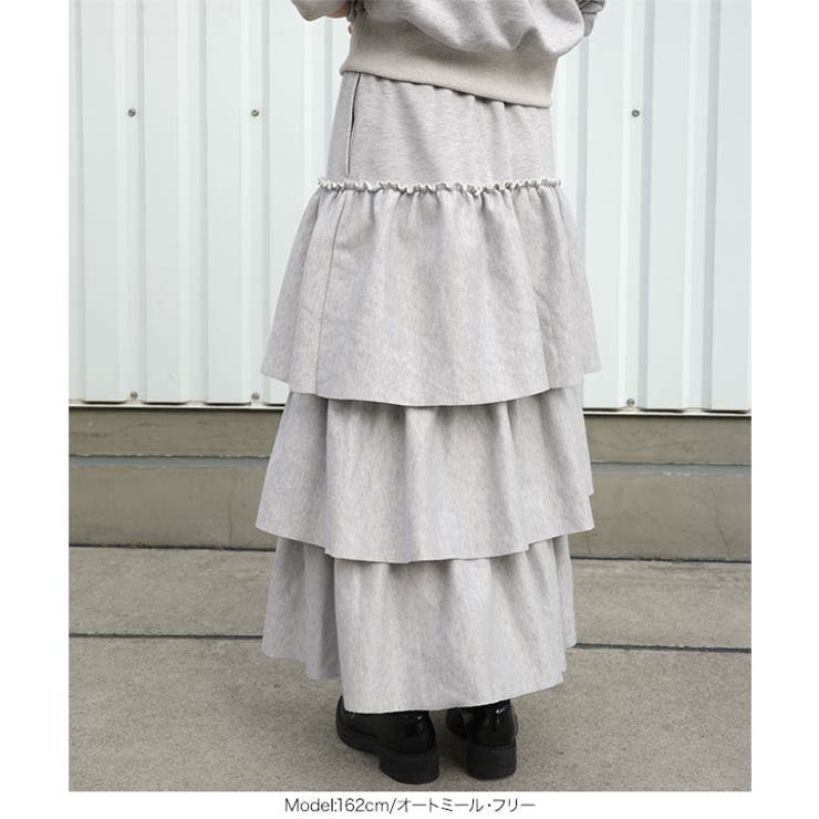 裏起毛スウェットティアードスカート 裏起毛 スウェット | KOBE LETTUCE | 詳細画像13 