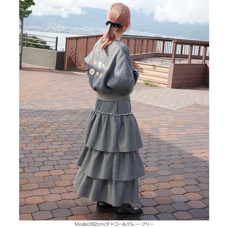 裏起毛スウェットティアードスカート 裏起毛 スウェット | KOBE LETTUCE | 詳細画像16 