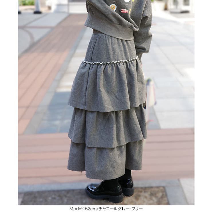 裏起毛スウェットティアードスカート 裏起毛 スウェット | KOBE LETTUCE | 詳細画像17 