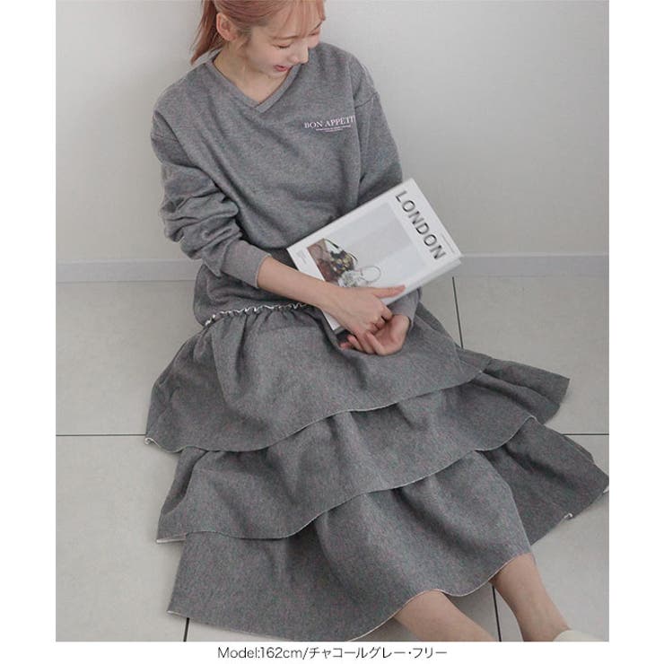 裏起毛スウェットティアードスカート 裏起毛 スウェット | KOBE LETTUCE | 詳細画像19 