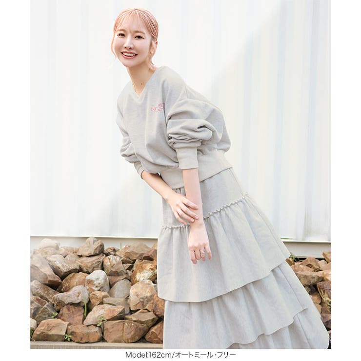 裏起毛スウェットティアードスカート 裏起毛 スウェット | KOBE LETTUCE | 詳細画像10 