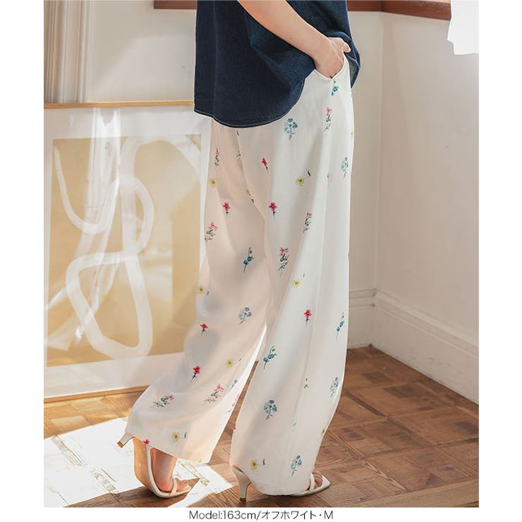 総柄プリントワイドタックパンツ［M4225］ | KOBE LETTUCE | 詳細画像5 