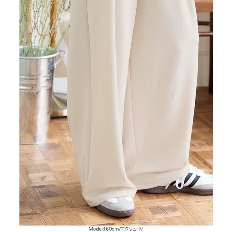 シワになりにくいジャージーコクーンタックパンツ［M4235］
