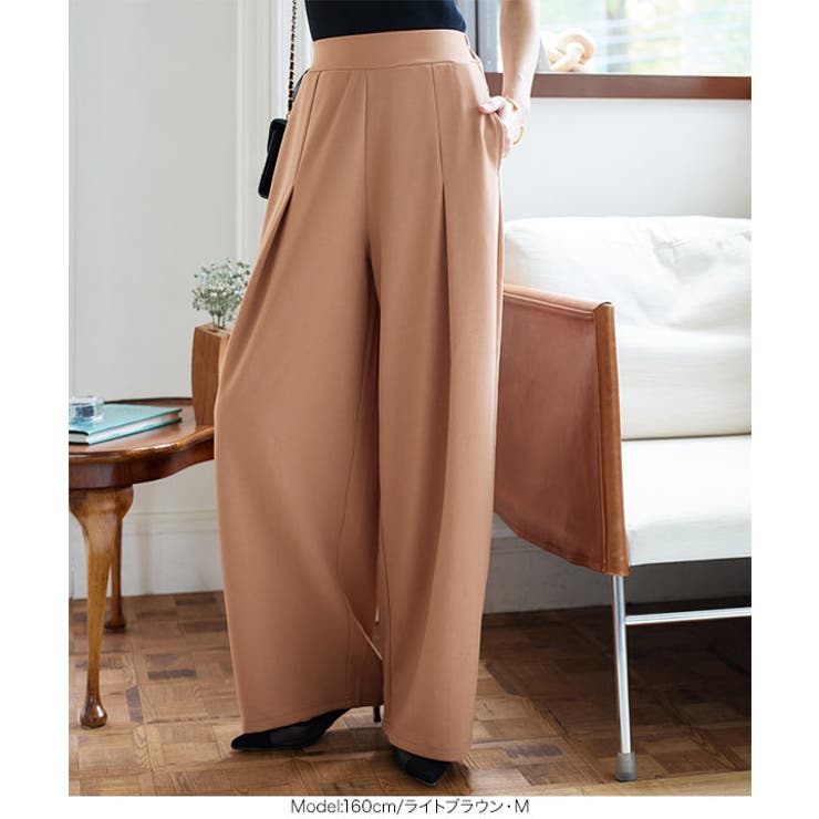 シワになりにくいジャージーコクーンタックパンツ［M4235］