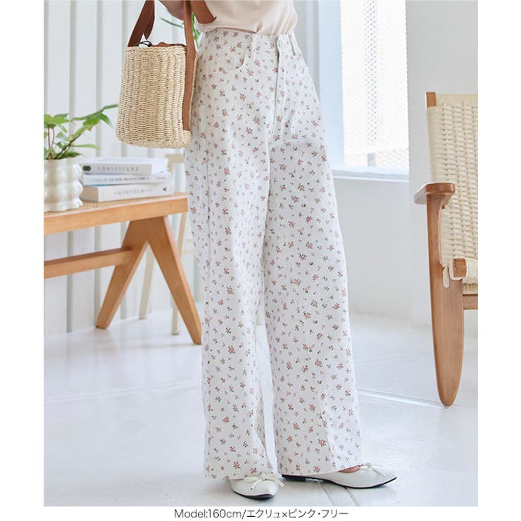 フラワープリントツイルパンツ［M4236］ | KOBE LETTUCE | 詳細画像6 