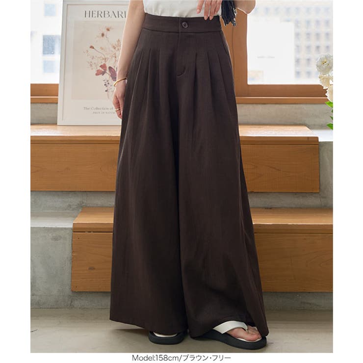 リネンタッチワイドパンツ［M4247］ | KOBE LETTUCE | 詳細画像5 