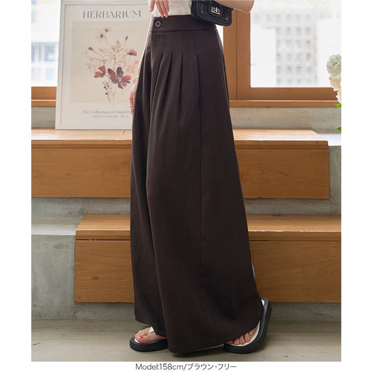 リネンタッチワイドパンツ［M4247］ | KOBE LETTUCE | 詳細画像6 