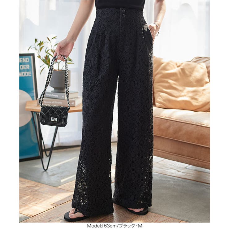 裏地付きレースワイドパンツ［M4254］ | KOBE LETTUCE | 詳細画像6 