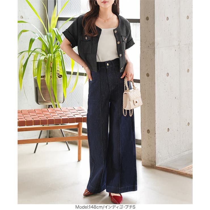 [ Petitle / プチレ ] ワイドレッグデニムパンツ［M4256］ | KOBE LETTUCE | 詳細画像5 